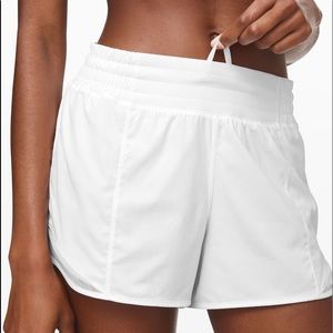 White Lululemon Hotty Hot Shorts Long.